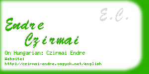 endre czirmai business card